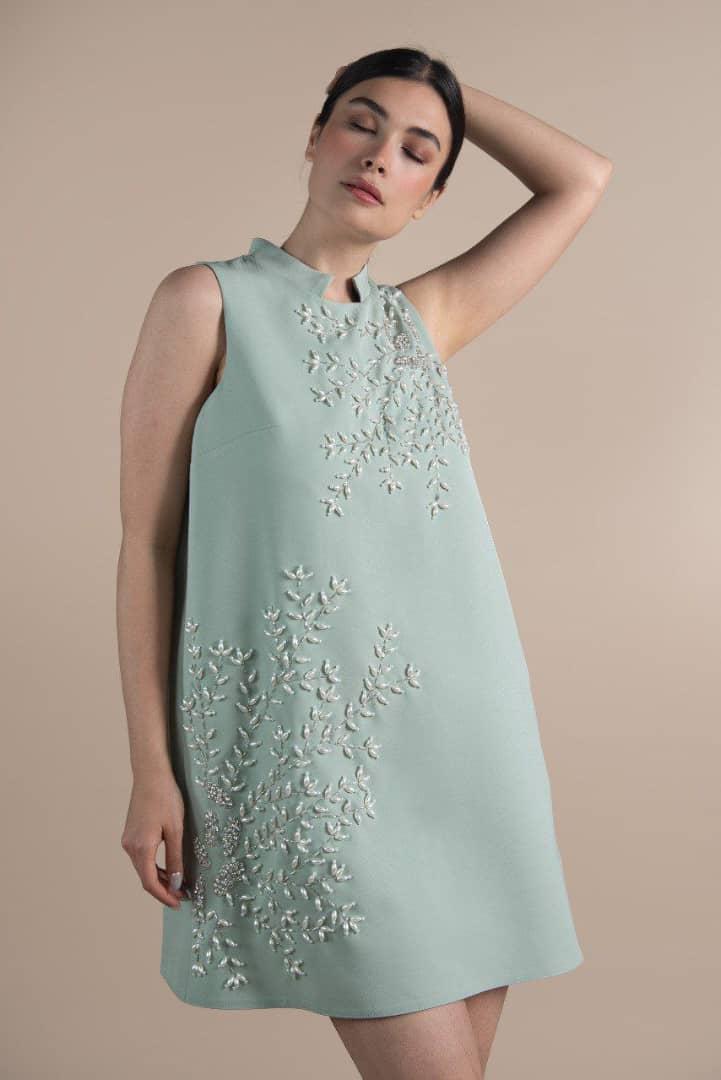 Creme Mini-Kleid 2